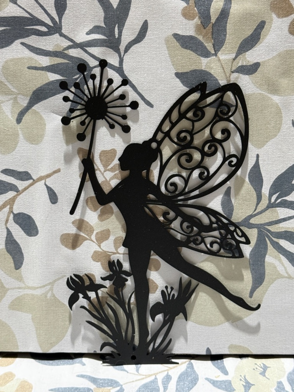 Black Fairy Silhouette Metal Wall Art - Decorative Home Wall Decor